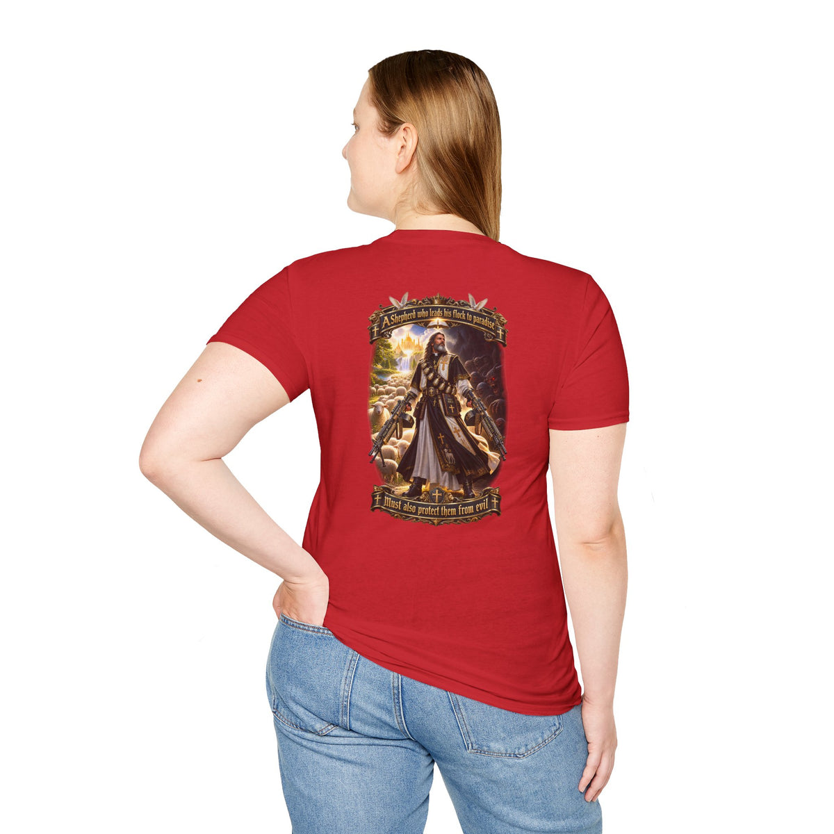Hoodie: Gothic Angel Guardian Back Print T-Shirt – Dark Fantasy Streetwear - Personalized