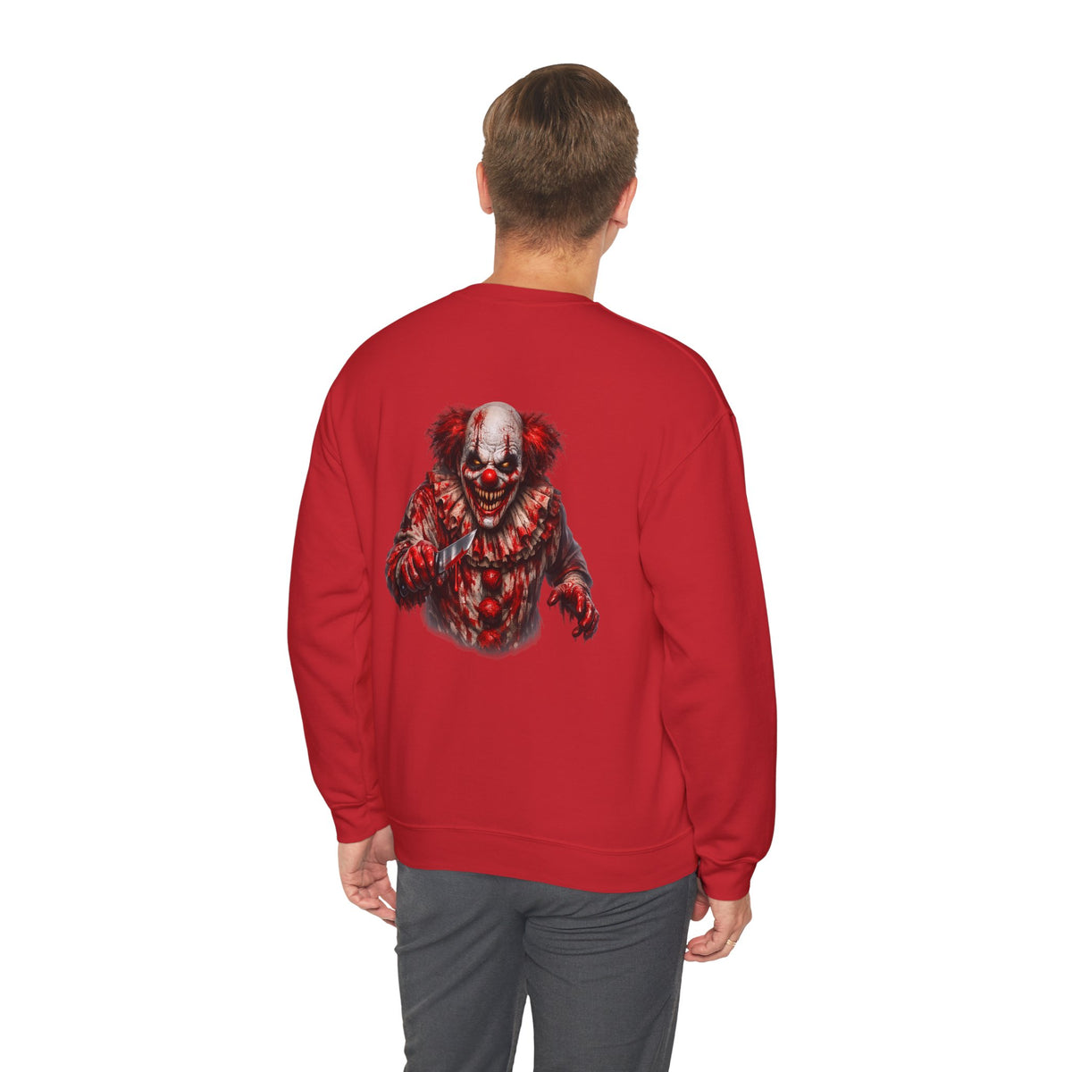 Horror Clown Bear Sweatshirt — Creepy Bloodied Teddy Graphic Sweatshirt - Personalized