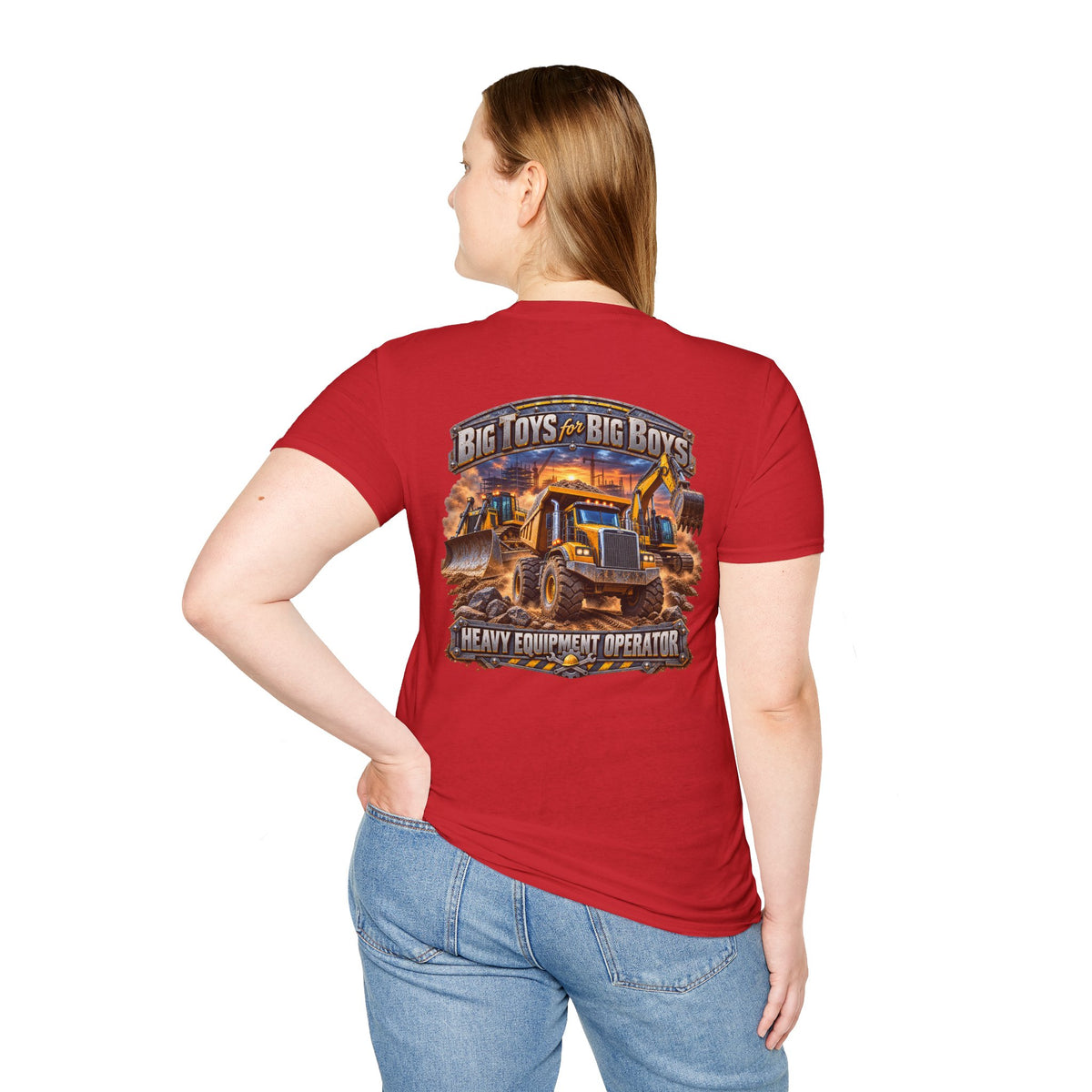Heavy Equipment Operator T-Shirt — "Big Toys for Big Boys" Construction Truck Graphic - Personalized