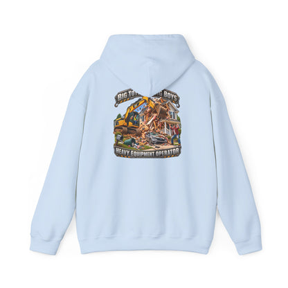 Funny Heavy Equipment Operator Hoodie — "Big Toys for Big Boys" Construction Truck Graphic