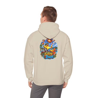 Sitting Duck Graphic Hoodie – Colorful Tropical Duck Illustration