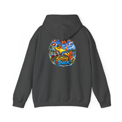 Sitting Duck Graphic Hoodie – Colorful Tropical Duck Illustration