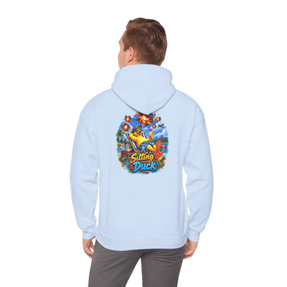 Sitting Duck Graphic Hoodie – Colorful Tropical Duck Illustration - Personalized
