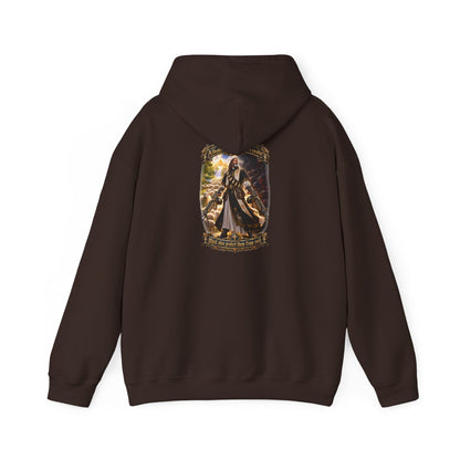 Hoodie: Gothic Angel Guardian Back Print Hoodie – Dark Fantasy Streetwear - Personalized