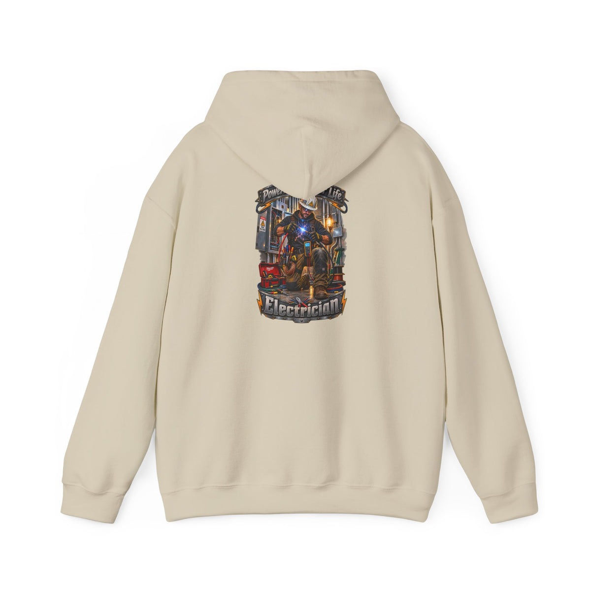 Electrician Crewneck Hoodie — 'Powering Up Your Life' Tradesman Gift