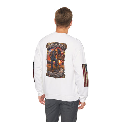 Veteran Tribute Crewneck Sweatshirt— American Flag Sleeve Patriotic Military Sweatshirt
