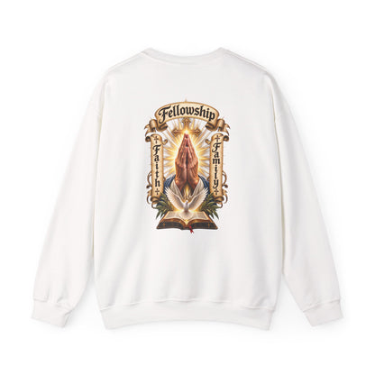 Prayer Hands Sweatshirt — Vintage Sacred Heart Religious Sweatshirt - Personalized