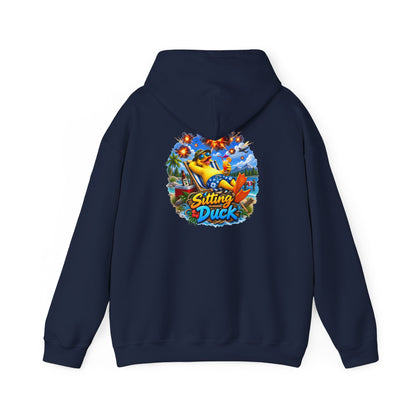 Sitting Duck Graphic Hoodie – Colorful Tropical Duck Illustration - Personalized