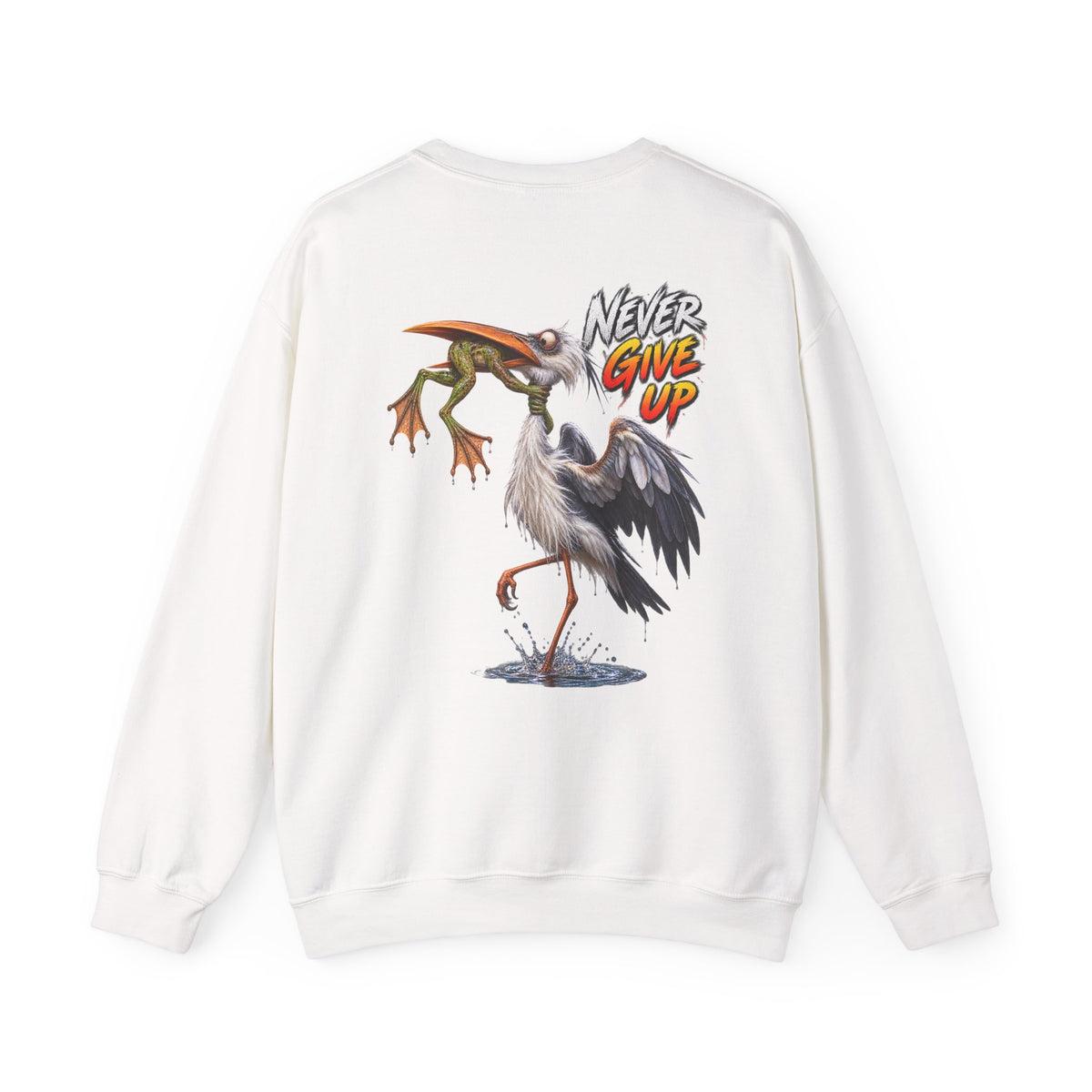Never Give Up Stork & Frog Crewneck Sweatshirt - Personalized