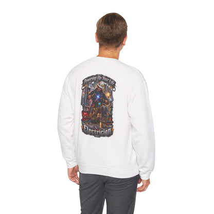 Electrician Crewneck Sweatshirt — 'Powering Up Your Life' Tradesman Gift