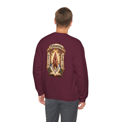 Prayer Hands Sweatshirt — Vintage Sacred Heart Religious Sweatshirt - Personalized