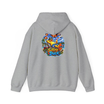 Sitting Duck Graphic Hoodie – Colorful Tropical Duck Illustration