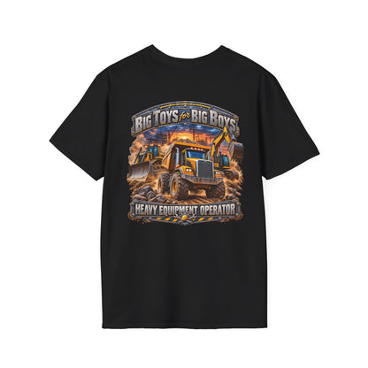 Heavy Equipment Operator T-Shirt — "Big Toys for Big Boys" Construction Truck Graphic