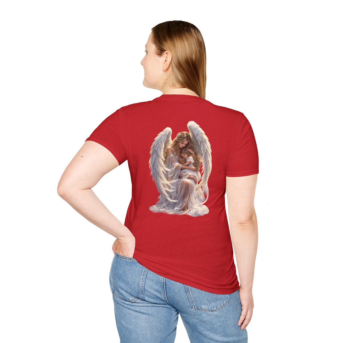 Angel Mother & Child T-Shirt – Serene Guardian Graphic T-Shirt- personalized