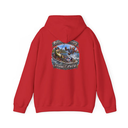 Fishing Crewneck Hoodie — "Reeled in Reverse" Graphic