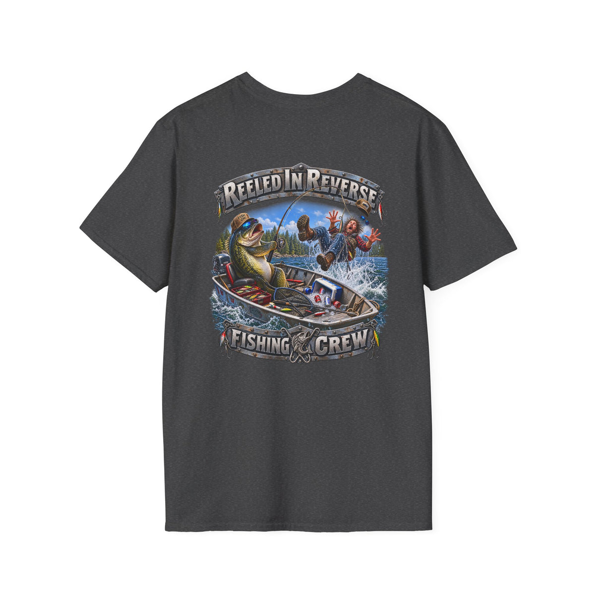 Fishing T-Shirt — "Reeled in Reverse" Graphic