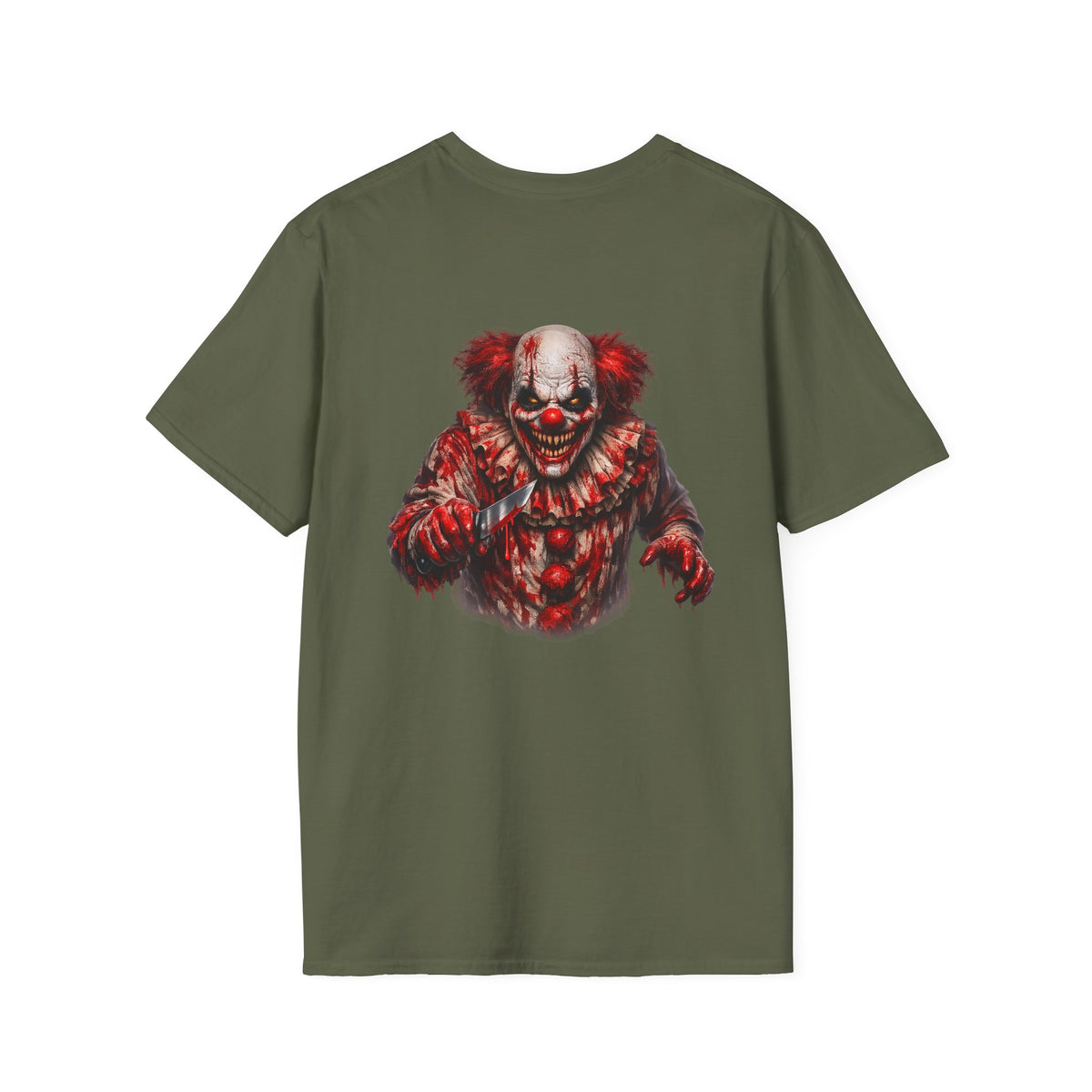 Horror Clown Bear T-Shirt— Creepy Bloodied Teddy Graphic T-Shirt