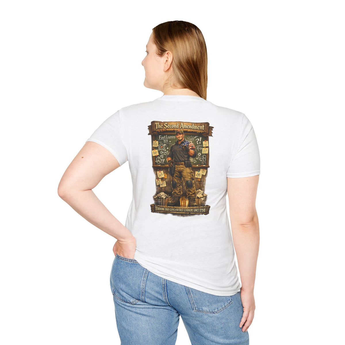 Patriotic Veteran Tribute T-Shirt — American Flag Sleeves & Military Honor Back Print - Personalized