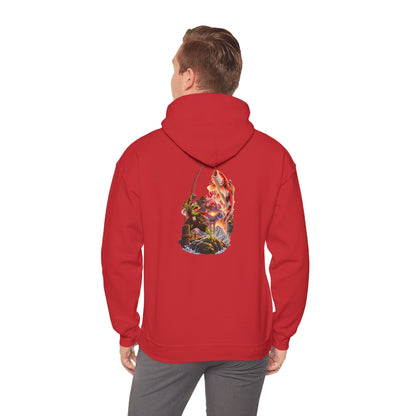 Hoodie - Koi Fish Garden Back Print Hoodie (Japanese Pond, Tranquil Zen Design)