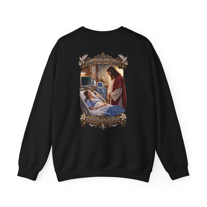 Religious Prayer Sweatshirt – Comforting Hospital Scene Pullover - Personalized