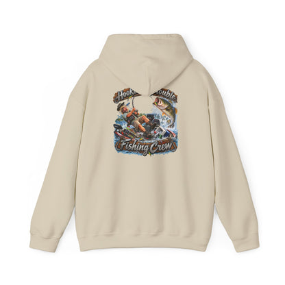 Fishing Crew Hoodie — "Hooked on Trouble" Graphic Hoodie