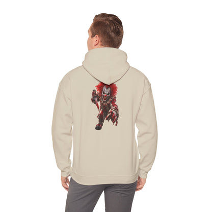 Horror Clown Graphic Hoodie — Creepy Red Pennywise Style Back Print