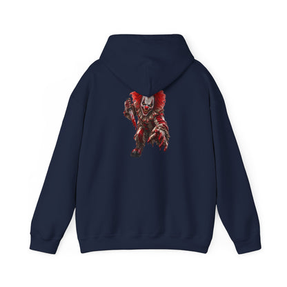 Horror Clown Graphic Hoodie — Creepy Red Pennywise Style Back Print - Personalized
