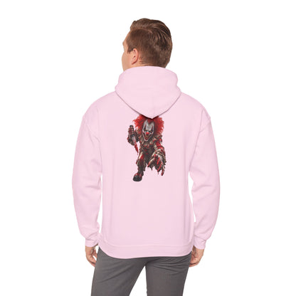 Horror Clown Graphic Hoodie — Creepy Red Pennywise Style Back Print