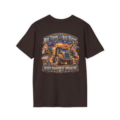 Heavy Equipment Operator T-Shirt — "Big Toys for Big Boys" Construction Truck Graphic