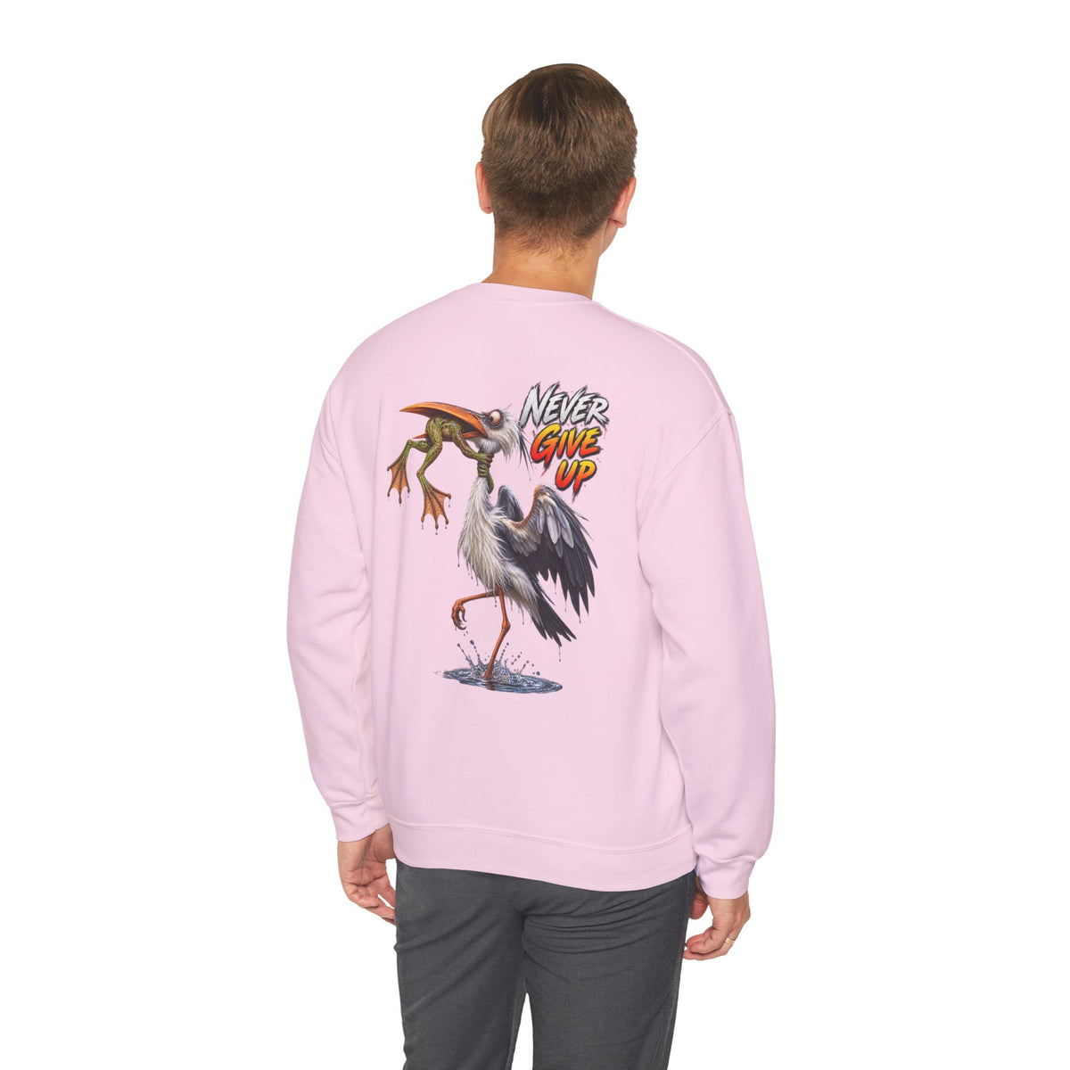 Never Give Up Stork & Frog Crewneck Sweatshirt - Personalized