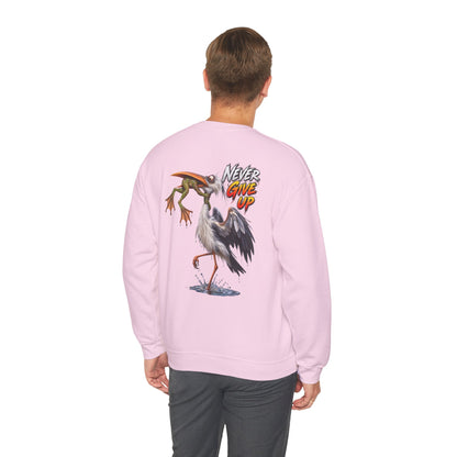 Never Give Up Stork & Frog Crewneck Sweatshirt - Personalized