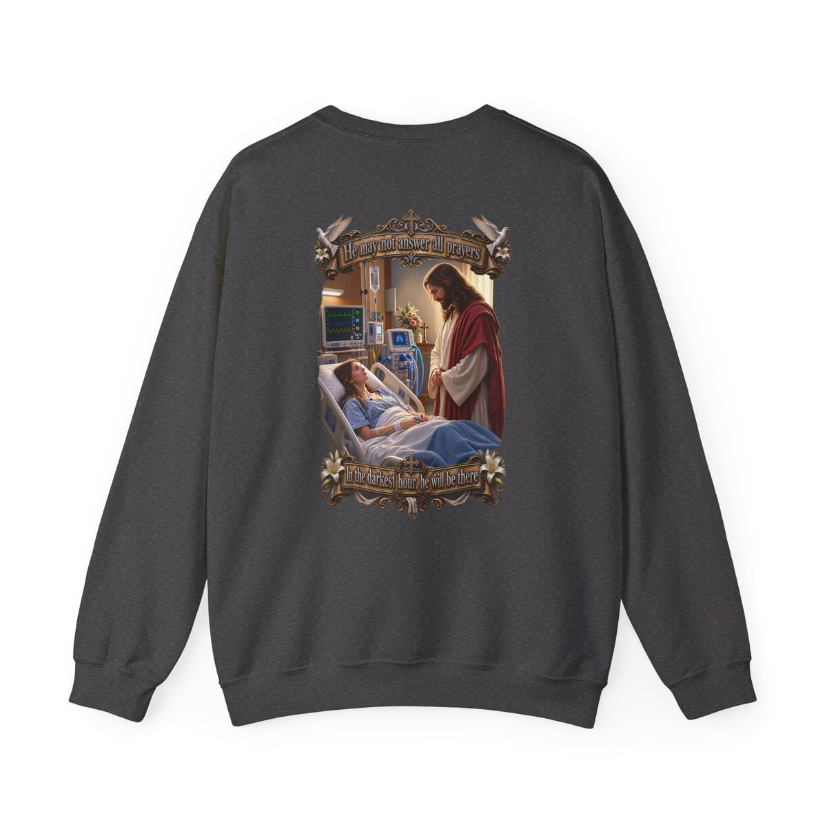 Religious Prayer Sweatshirt – Comforting Hospital Scene Pullover - Personalized