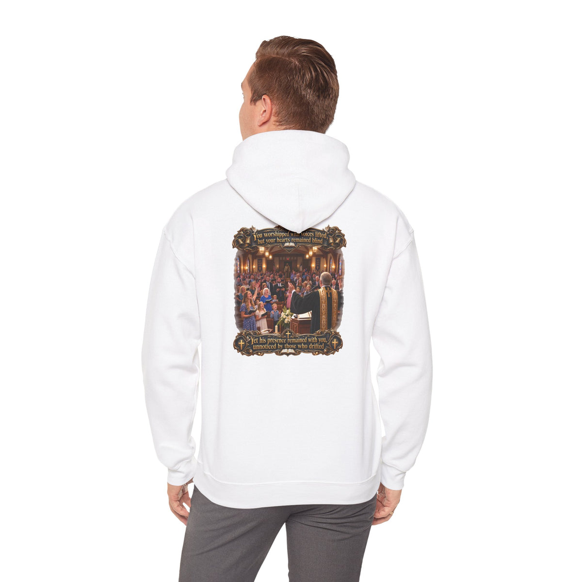 Religious Choir Scene Hoodie — Church Service Illustration - Personalized