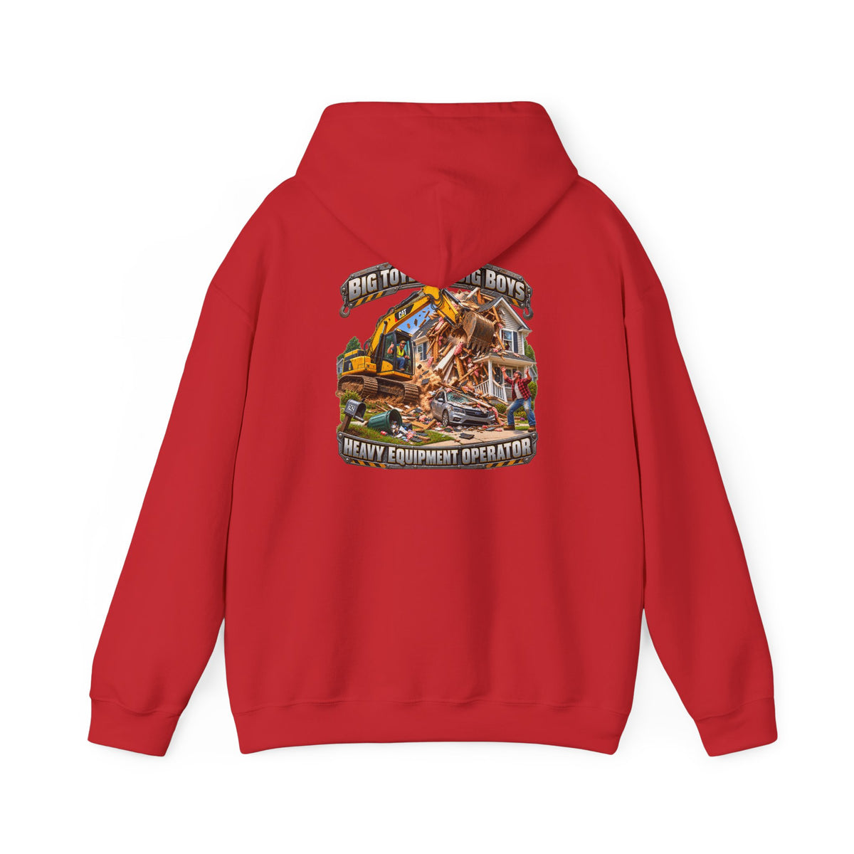Funny Heavy Equipment Operator Hoodie — "Big Toys for Big Boys" Construction Truck Graphic - Personalized