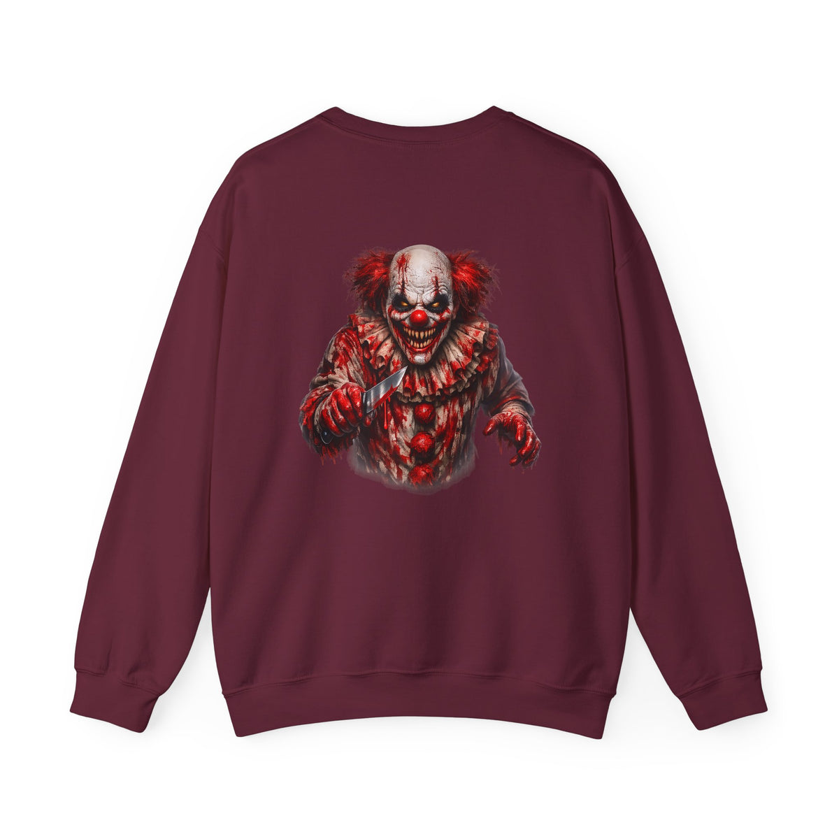 Horror Clown Bear Sweatshirt — Creepy Bloodied Teddy Graphic Sweatshirt - Personalized