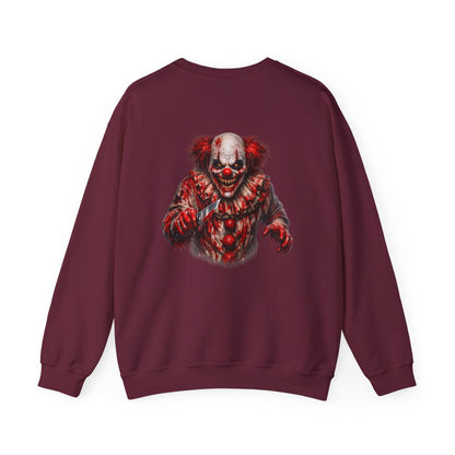 Horror Clown Bear Sweatshirt — Creepy Bloodied Teddy Graphic Sweatshirt - Personalized