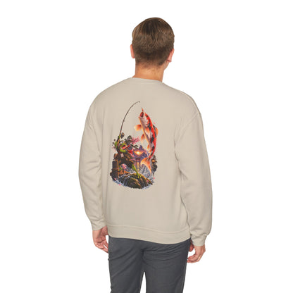Koi Fishing Crewneck Sweatshirt — Asian Garden Koi Pond Graphic