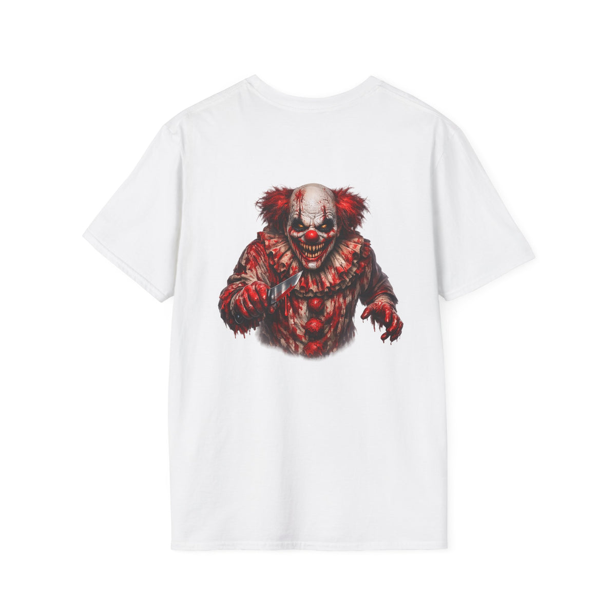Horror Clown Bear T-Shirt— Creepy Bloodied Teddy Graphic T-Shirt - Personalized