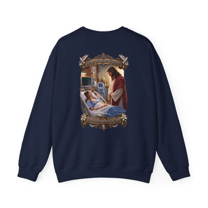 Religious Prayer Sweatshirt – Comforting Hospital Scene Pullover - Personalized