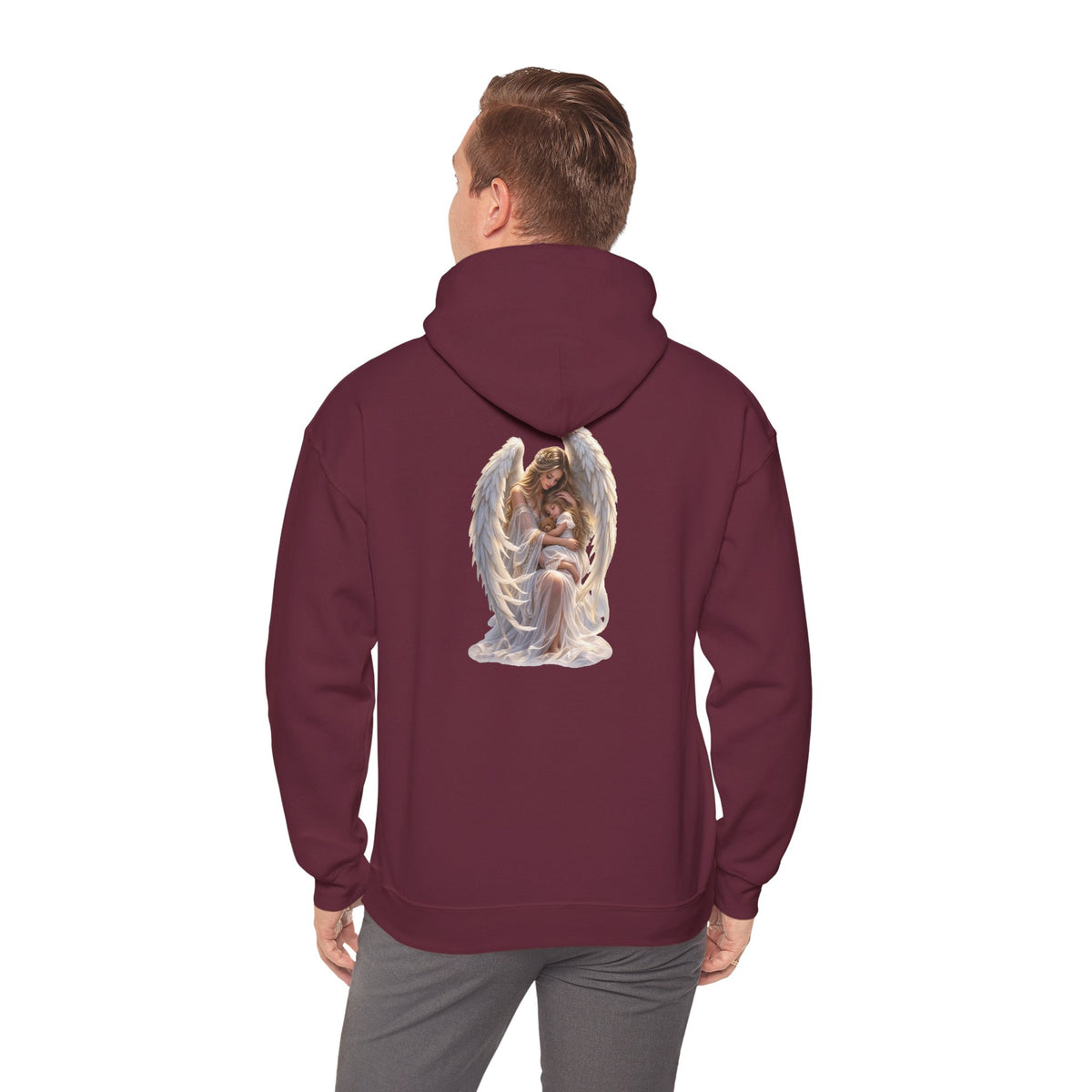 Angel Mother & Child Hoodie – Serene Guardian Graphic Hoodie - personalized