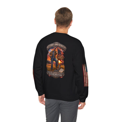 Veteran Tribute Crewneck Sweatshirt — American Flag Sleeve Patriotic Military Sweatshirt - Personalized
