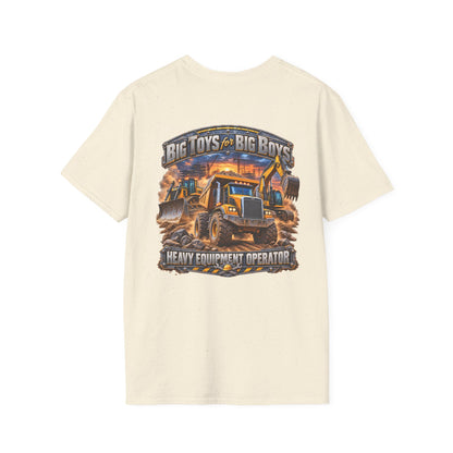 Heavy Equipment Operator T-Shirt — "Big Toys for Big Boys" Construction Truck Graphic - Personalized