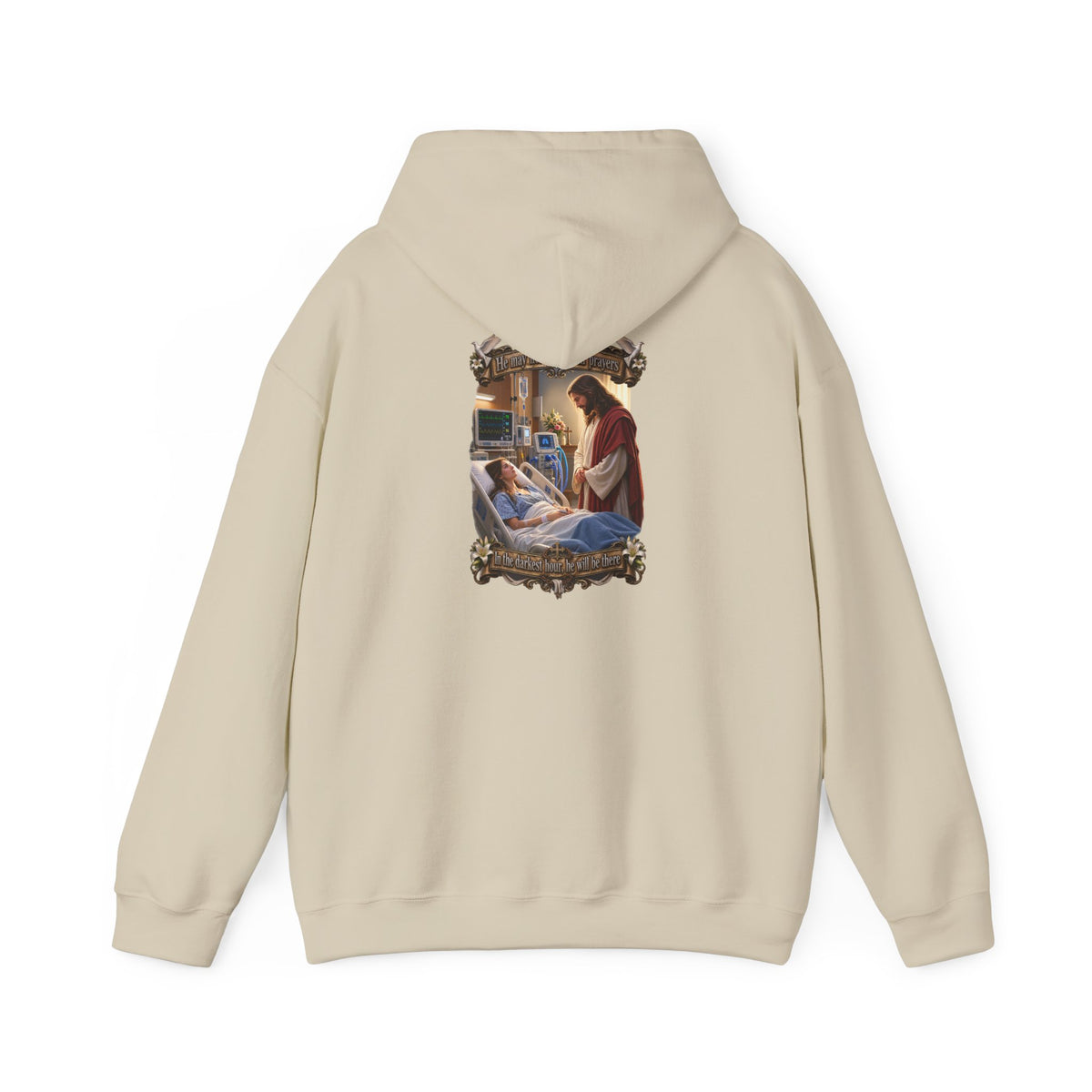 Religious Prayer Hoodie – Comforting Hospital Scene Pullover - Personalized