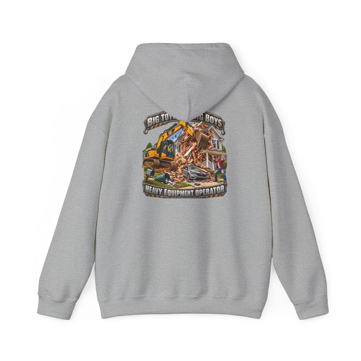 Funny Heavy Equipment Operator Hoodie — "Big Toys for Big Boys" Construction Truck Graphic - Personalized