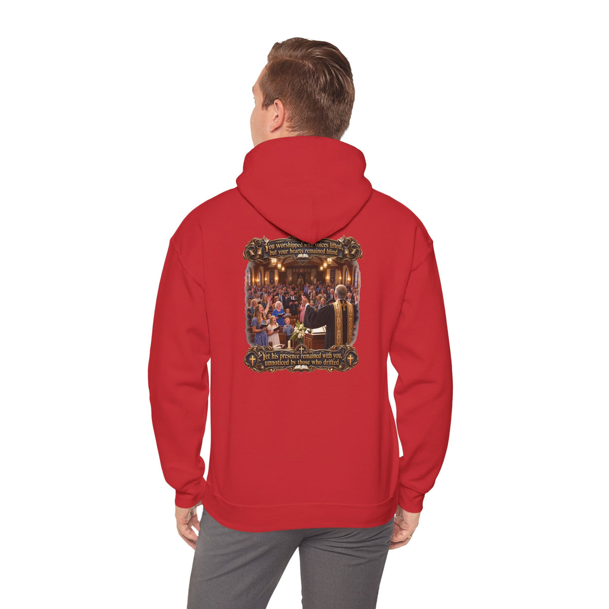 Religious Choir Scene Hoodie — Church Service Illustration - Personalized