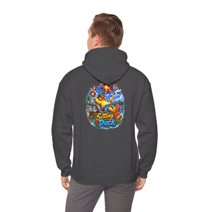 Sitting Duck Graphic Hoodie – Colorful Tropical Duck Illustration