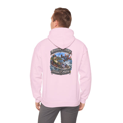 Fishing Crewneck Hoodie — "Reeled in Reverse" Graphic