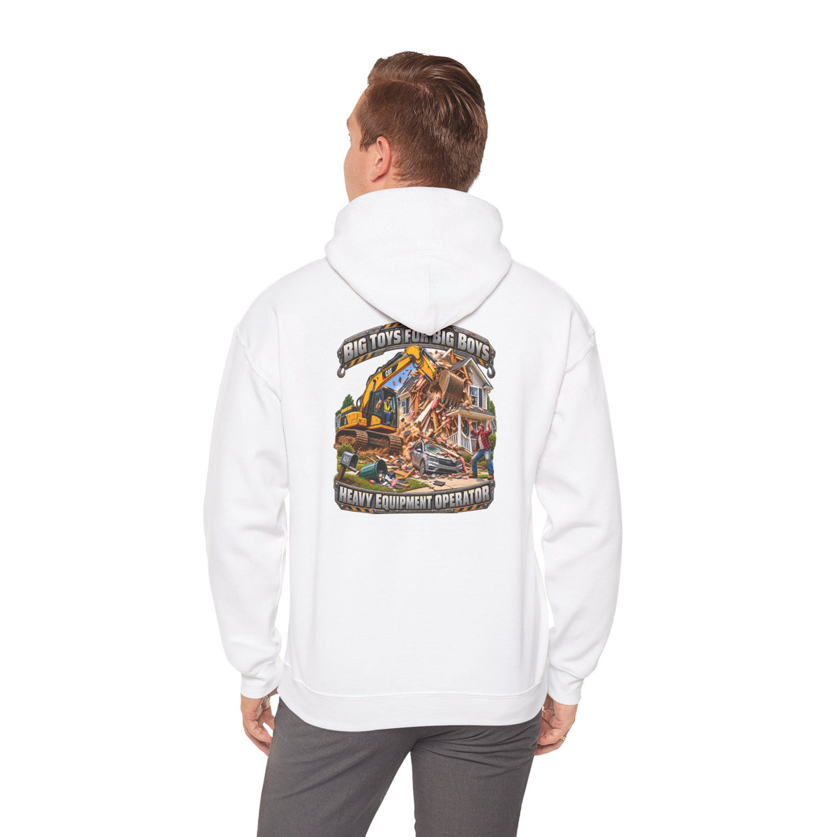 Funny Heavy Equipment Operator Hoodie — "Big Toys for Big Boys" Construction Truck Graphic - Personalized