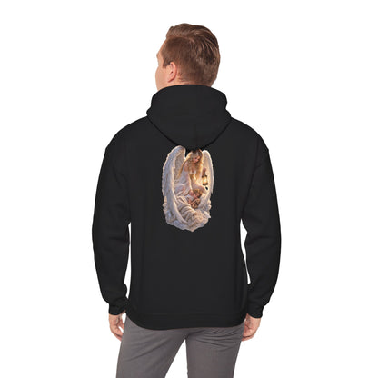Angel Embrace Hoodie — Serene Guardian Back Print