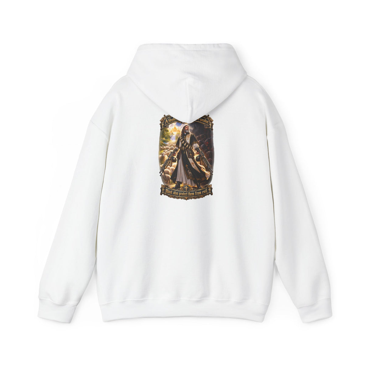 Hoodie: Gothic Angel Guardian Back Print Hoodie – Dark Fantasy Streetwear - Personalized
